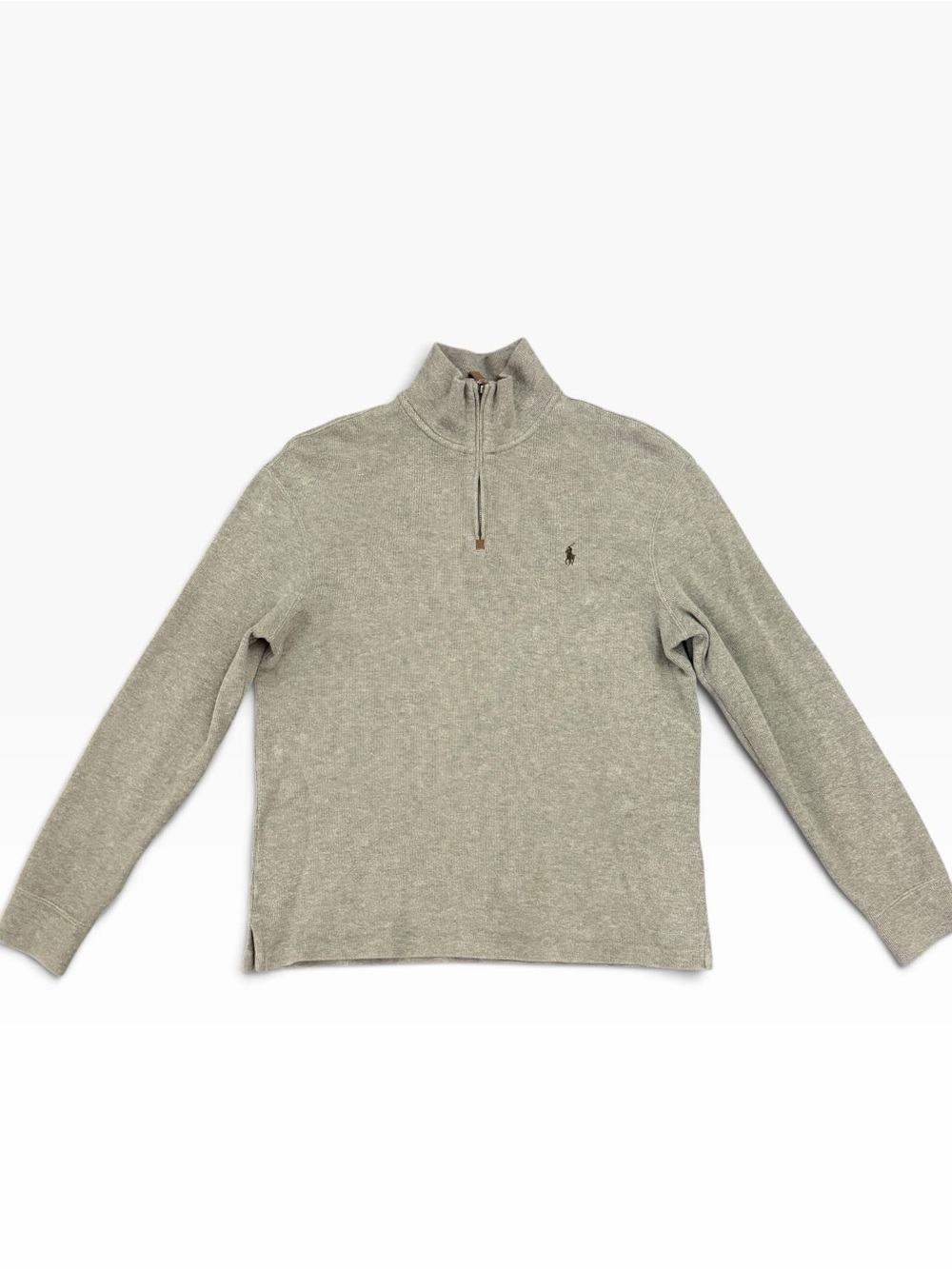 Polo by Ralph Lauren Men’s Heather Gray Quarter-Zip Sweater